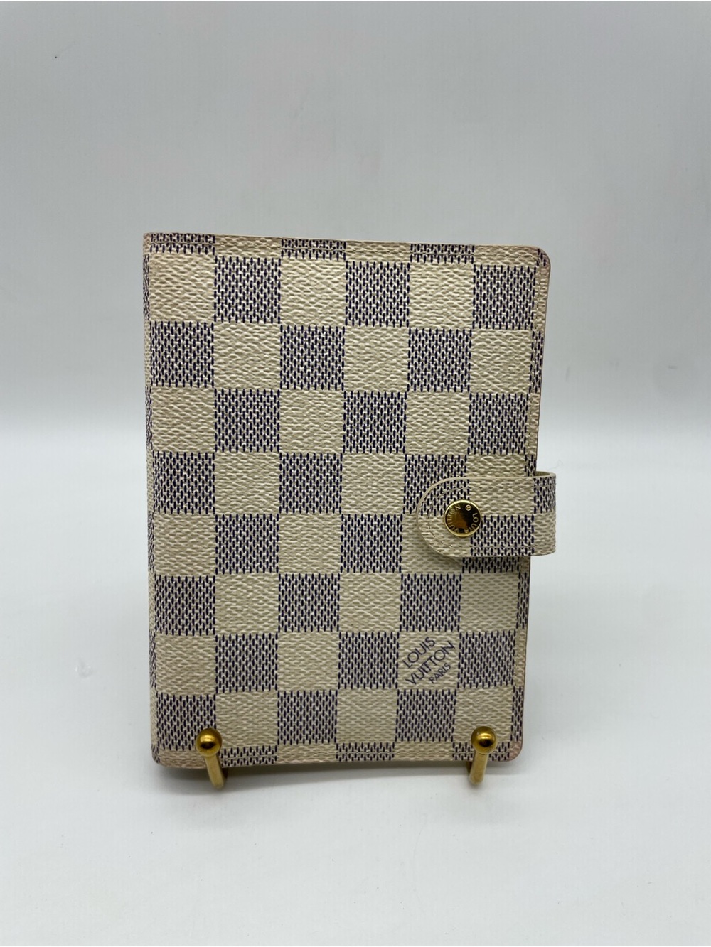 Designer-Style Cream Checkered Women's Wallet